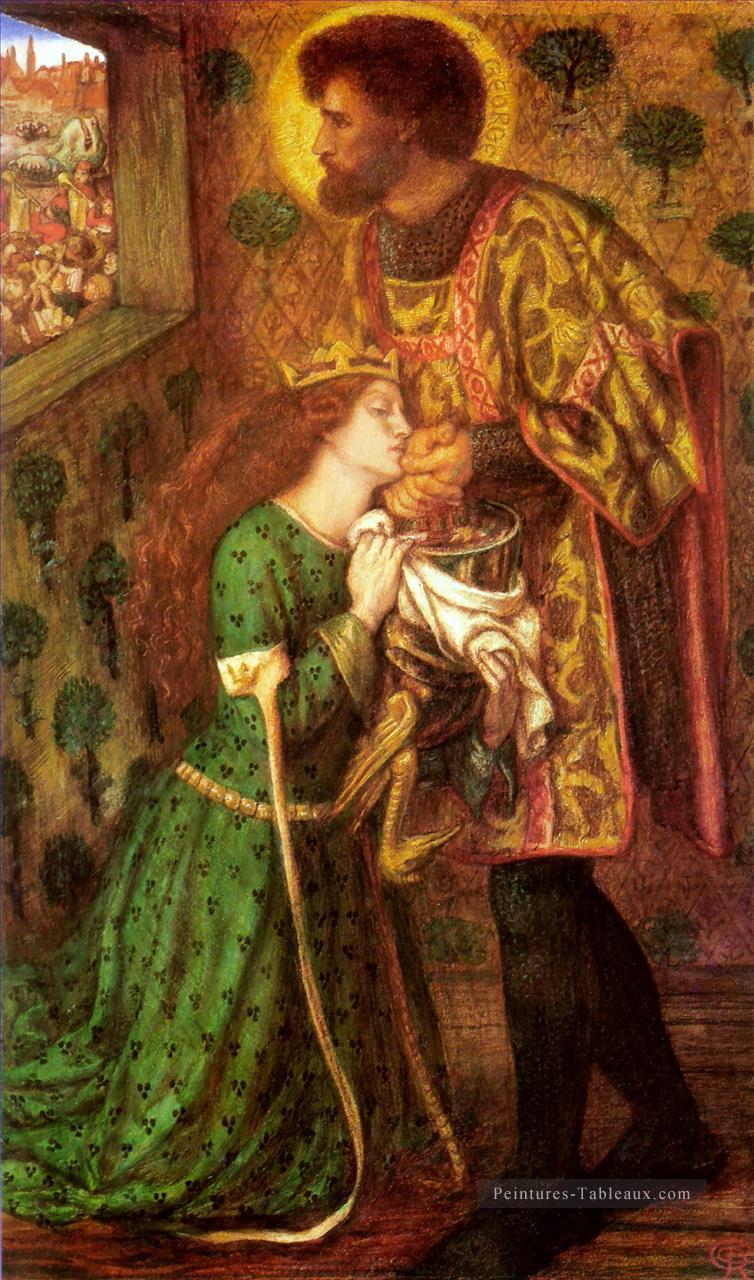 Saint George et la princesse Sabra préraphaélite Confrérie Dante Gabriel Rossetti Peintures à l'huile
